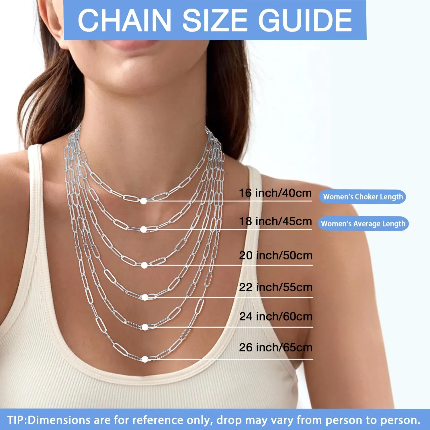 Jewlpire Italian Soild 14K Real Gold Over 925 Sterling Silver Paperclip Chain Necklace for Women, 4mm 5mm Shiny & Sturdy Women's Chain Necklaces 16 18 20 22 24 26 Inch