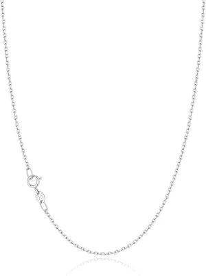 Jewlpire Solid 18k Gold Over 925 Sterling Silver Chain Necklace for Women, 1.2mm Cable Chain Necklace Super Sturdy & Shiny Women's Chain Necklaces 14/16/17/18/20/22/24 Inches