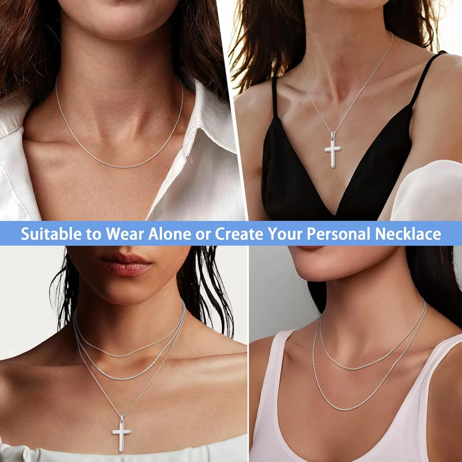 Jewlpire Solid 18k Gold Over 925 Sterling Silver Chain Necklace for Women, 1.2mm Cable Chain Necklace Super Sturdy & Shiny Women's Chain Necklaces 14/16/17/18/20/22/24 Inches