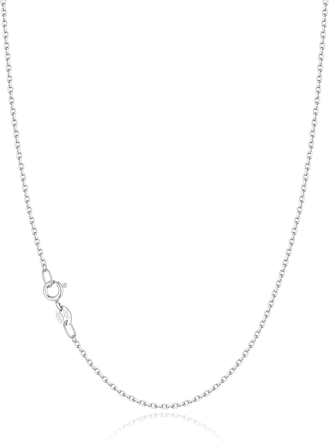 Jewlpire Solid 18k Gold Over 925 Sterling Silver Chain Necklace for Women, 1.2mm Cable Chain Necklace Super Sturdy & Shiny Women's Chain Necklaces 14/16/17/18/20/22/24 Inches