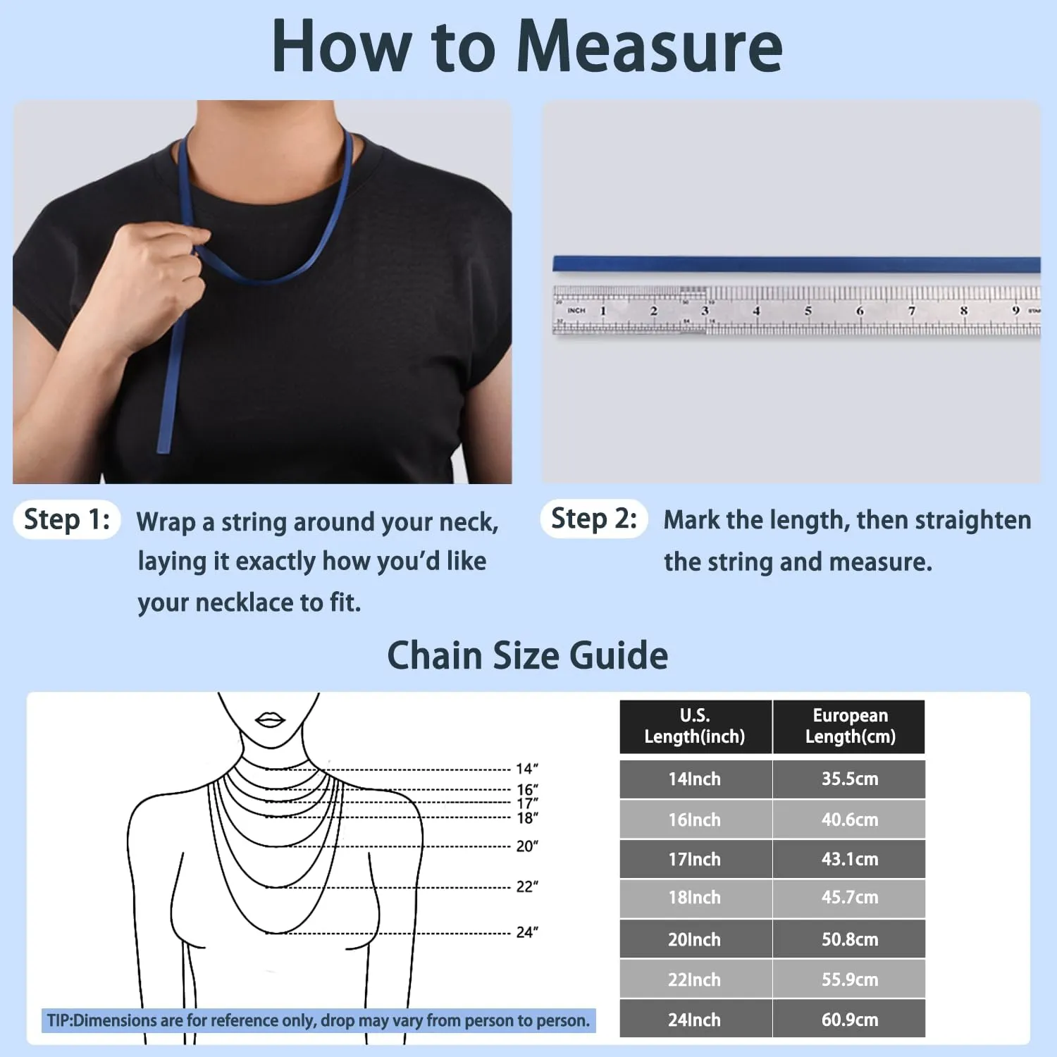 Jewlpire Solid 18k Gold Over 925 Sterling Silver Chain Necklace for Women, 1mm Cable Chain Necklace Sturdy & Shiny Women's Chain Necklaces 14/16/17/18/20/22/24 Inch