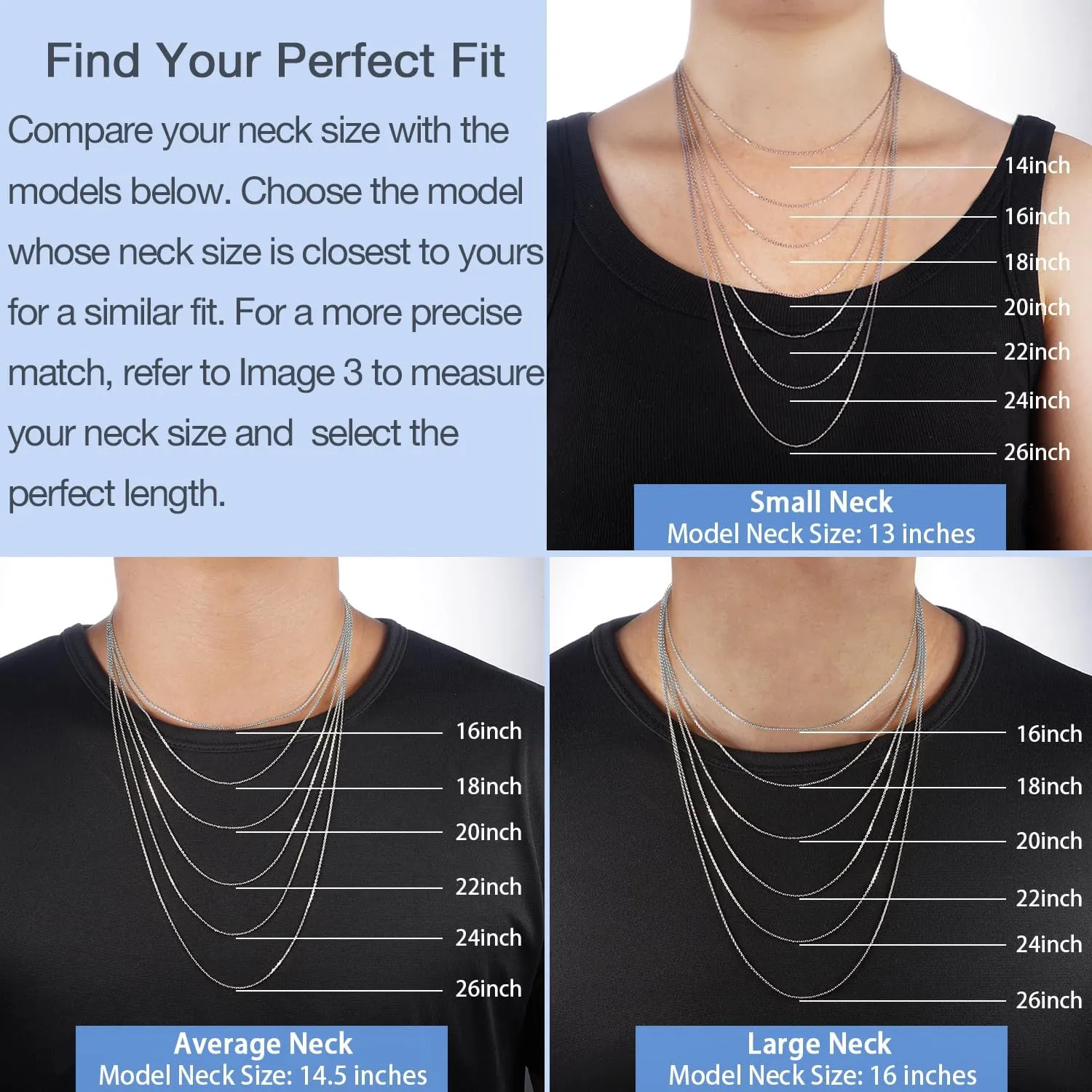 Jewlpire Solid 18k Gold Over 925 Sterling Silver Chain Necklace for Women, 1mm Cable Chain Necklace Sturdy & Shiny Women's Chain Necklaces 14/16/17/18/20/22/24 Inch