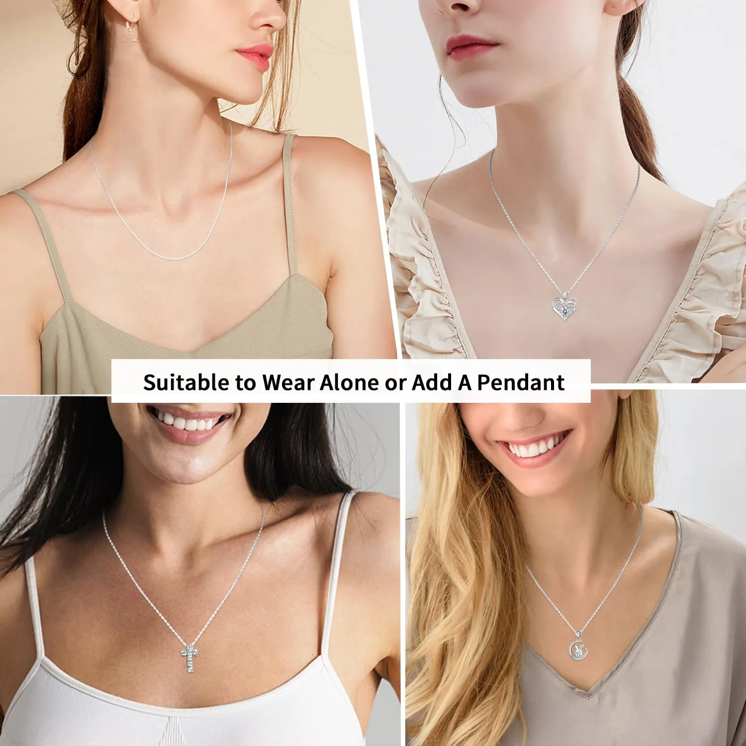 Jewlpire Solid 18k Gold Over 925 Sterling Silver Chain Necklace for Women, 1mm Cable Chain Necklace Sturdy & Shiny Women's Chain Necklaces 14/16/17/18/20/22/24 Inch