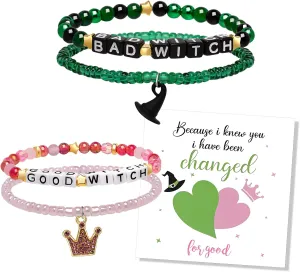Joyline BFF Friendship Bracelets with Funny Card - Gifts for Women Moms and Daughters,Witch Crown Bracelets for Couples Graduation Ceremony