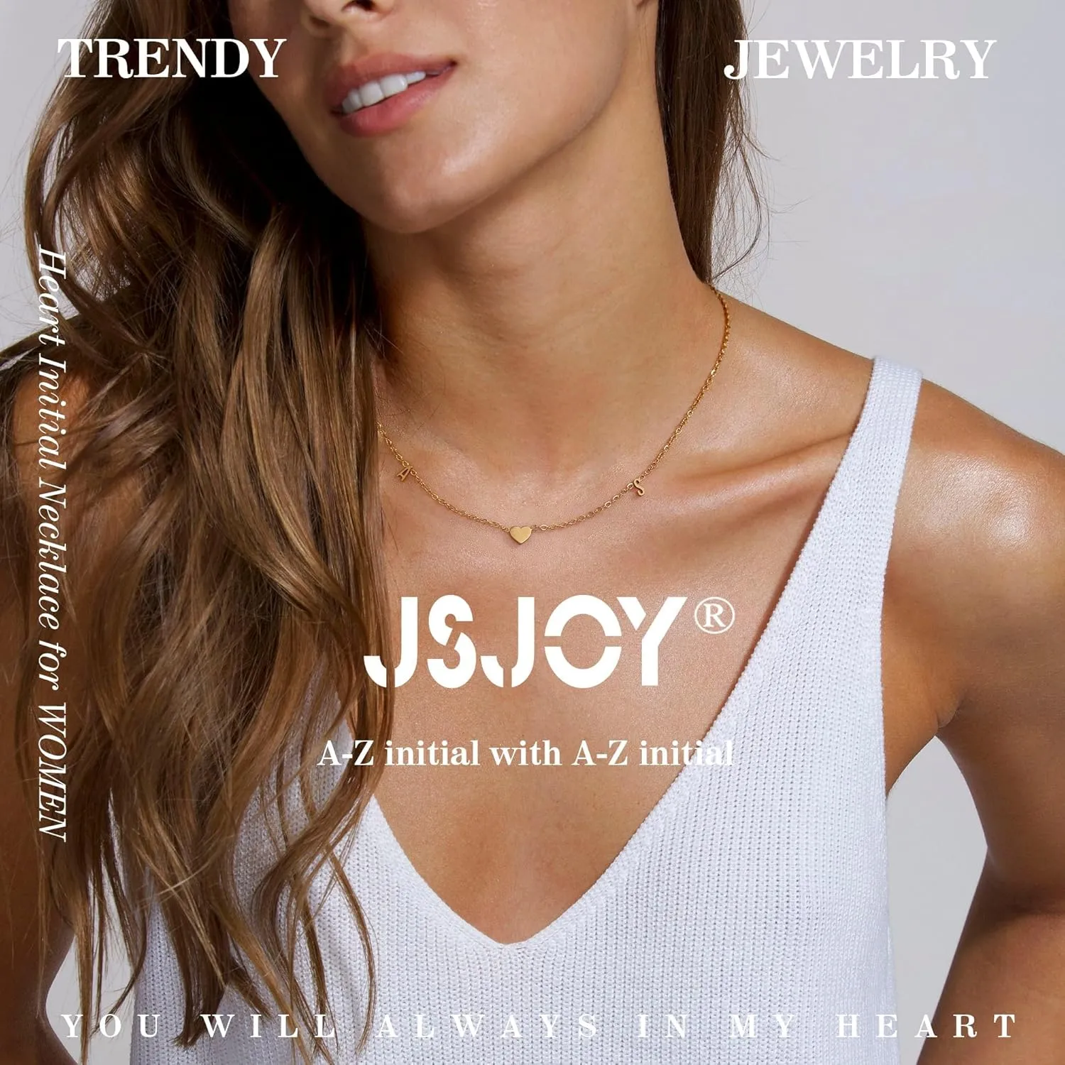 JSJOY Dainty Initial Necklaces for Women A-Z Letter Necklace Heart 14K Gold Choker Birthday Gifts for Women Unique Mom Sister Daughter Gifts Gold Jewelry