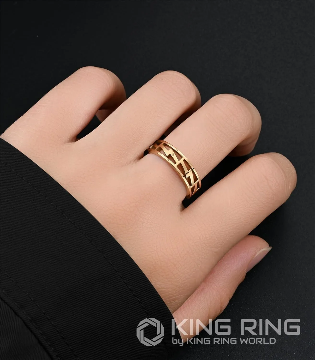 King Ring 5mm Lightning Rings  Laser Cut Ultra Comfort Rings for Men & Women  Designed in USA