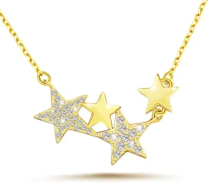 KITEENAL Star Necklace for Girls Women - Sterling Silver Adjustable Star-Shaped Pendant Necklace Cubic Zirconia Chain Hypoallergenic Minimalist Stars Charm Necklace for Teens Daughter Granddaughter