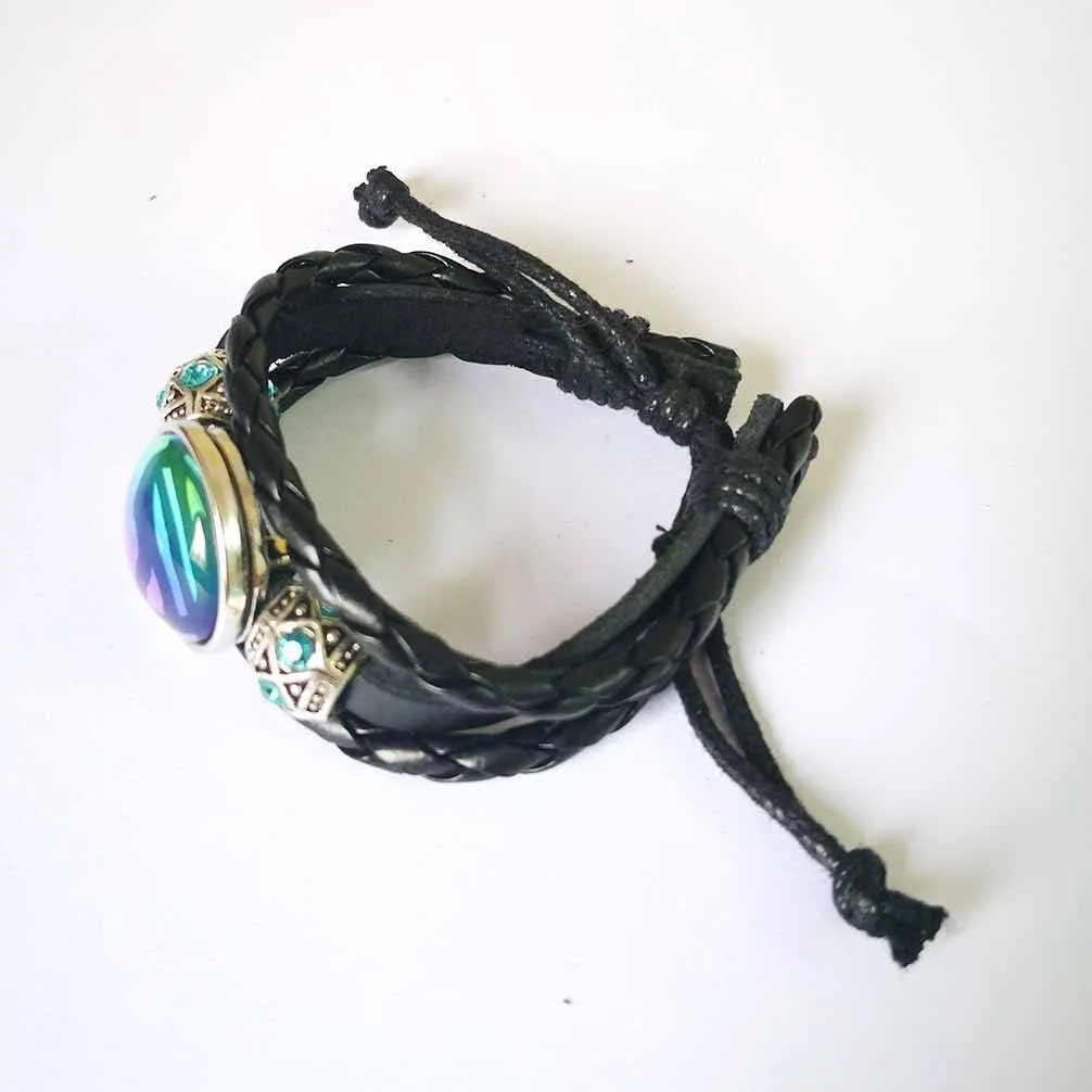 LERYDESI Mega stone jewelry custom picture gift Black dark brown braided leather customized art pendant Unique Friendship Jewelry Unisex