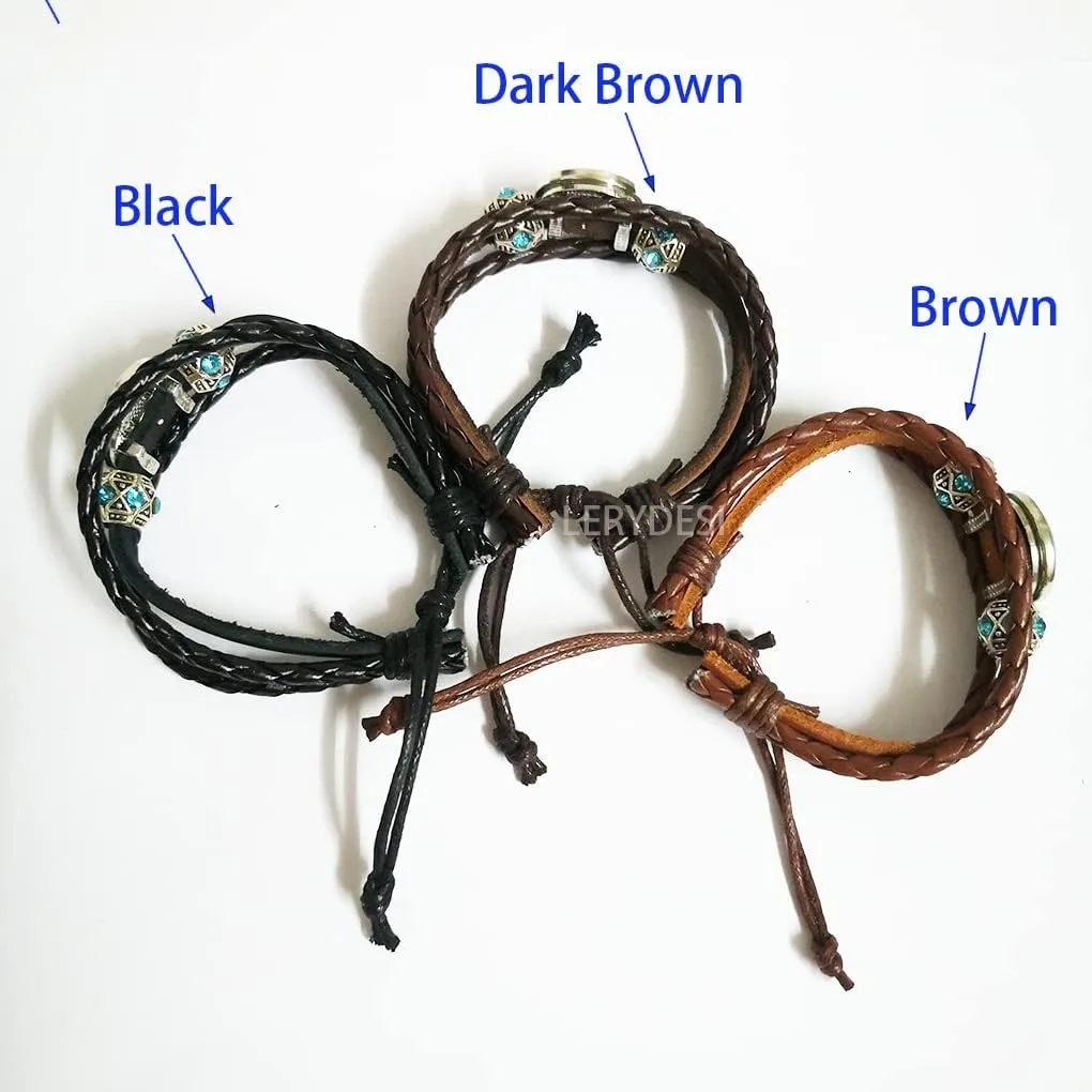 LERYDESI Mega stone jewelry custom picture gift Black dark brown braided leather customized art pendant Unique Friendship Jewelry Unisex