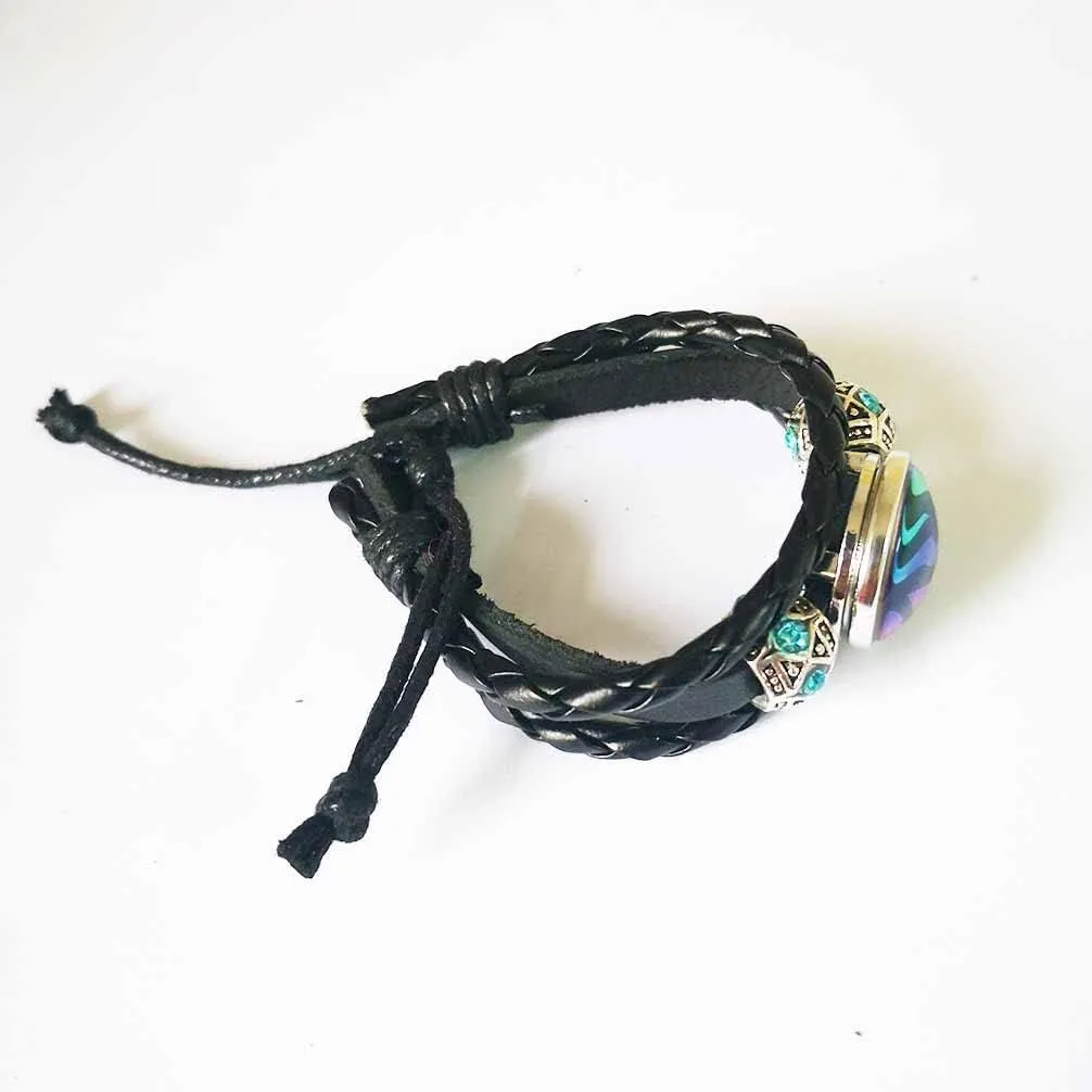 LERYDESI Mega stone jewelry custom picture gift Black dark brown braided leather customized art pendant Unique Friendship Jewelry Unisex