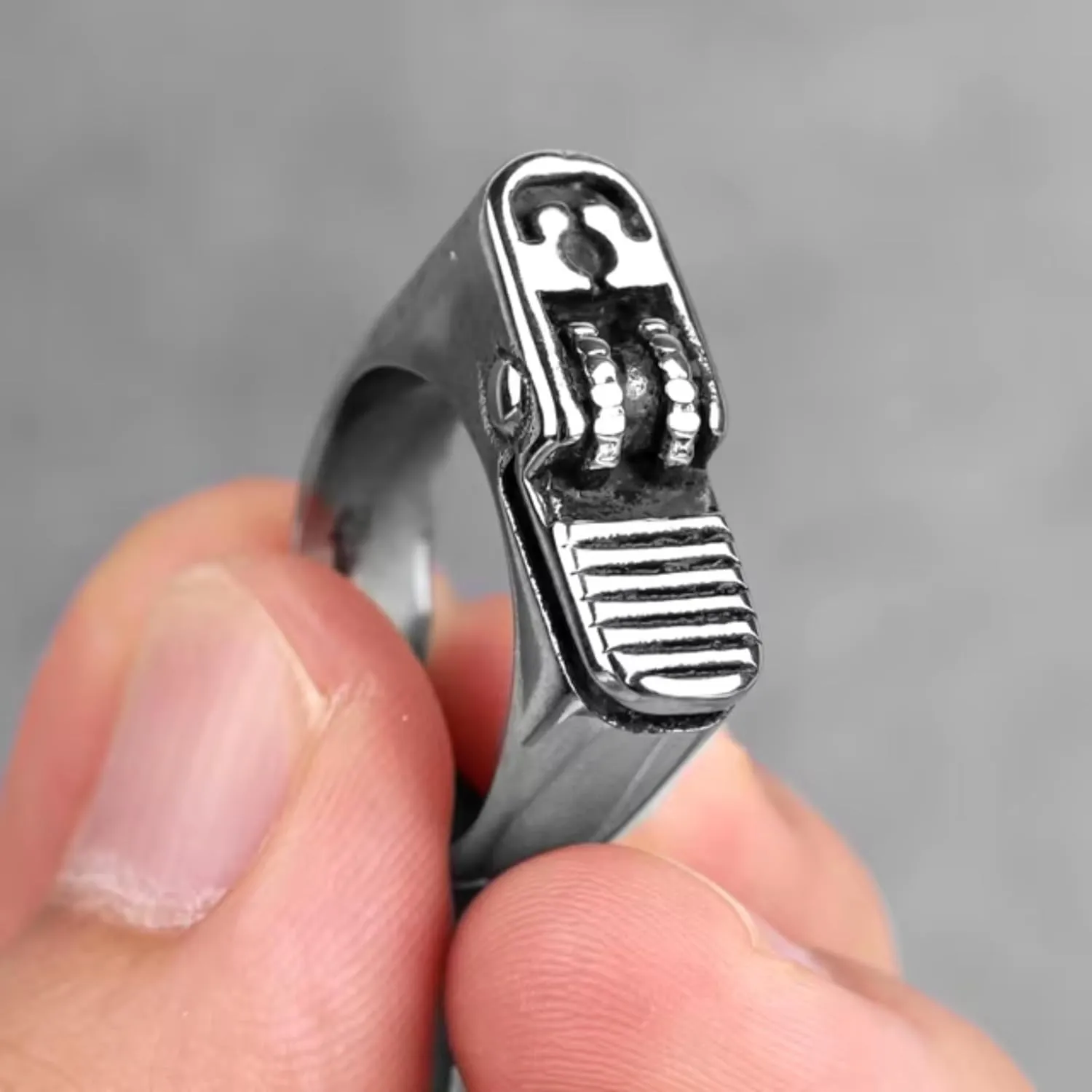 Lighter Ring  Cool Hip Hop Unique Stainless Steel Statement Jewelry for Men and Women  Edgy Punk, Gothic, and Urban, Emo, y2k Style, Stainless Steel, Durable Ring