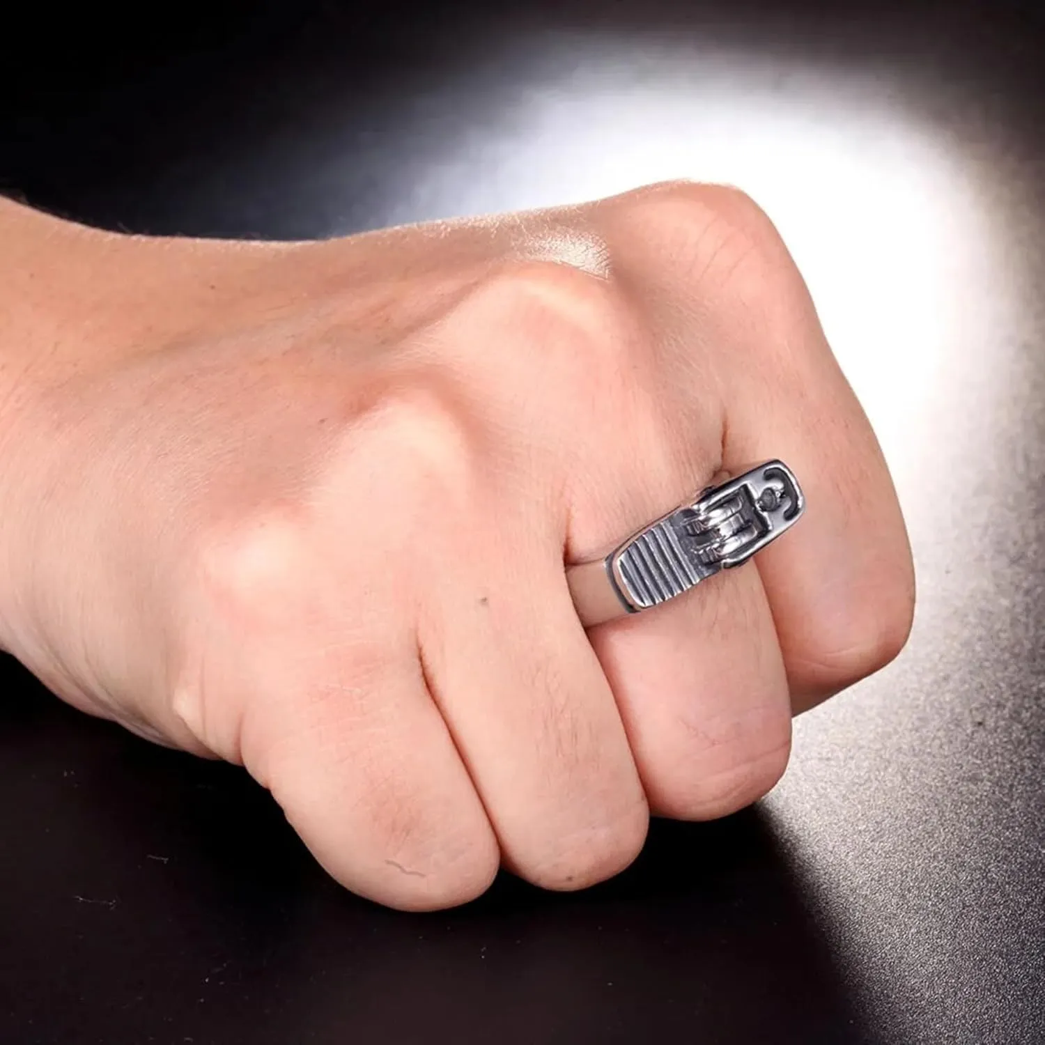 Lighter Ring  Cool Hip Hop Unique Stainless Steel Statement Jewelry for Men and Women  Edgy Punk, Gothic, and Urban, Emo, y2k Style, Stainless Steel, Durable Ring