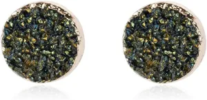 Lightweight Acrylic Stone Druzy Crystal Delicate Earrings - Sparkly Geometric Round, Teardrop Studs