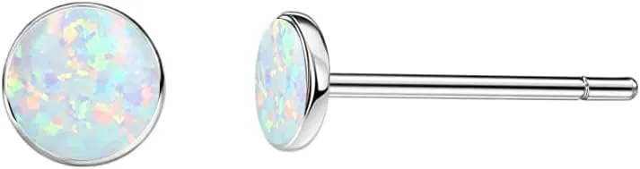 Limerencia G23 Pure Titanium Hypoallergenic Earrings | Minimalist Opal Stud Earrings | F136 Implant Grade | Suitable for Sensitive Ears Delicate Jewelry