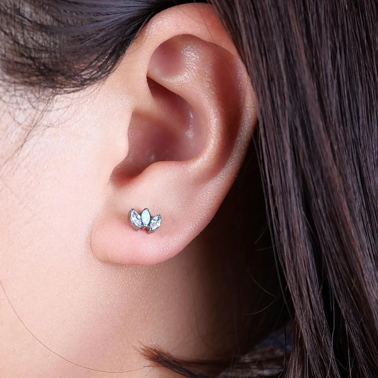 Limerencia Hypoallergenic G23 Pure Titanium Earrings | Crown Cubic Zirconia | F136 Implant Grade Piercing Studs| Suitable for Sensitive Ears Delicate Jewelry