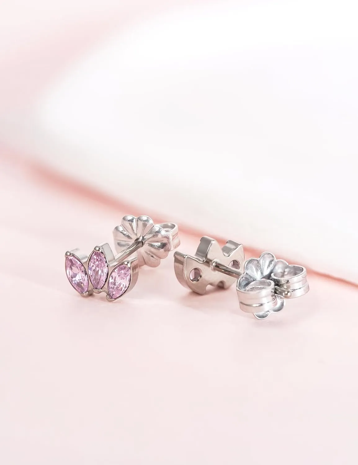 Limerencia Hypoallergenic G23 Pure Titanium Earrings | Crown Cubic Zirconia | F136 Implant Grade Piercing Studs| Suitable for Sensitive Ears Delicate Jewelry