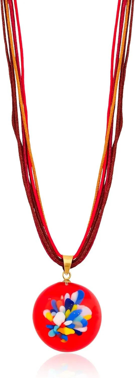 LYKIA Venetian Murano Glass Necklaces Earrings Bracelets | 100% Handmade & 100% Unique | Pendants | Earrings | Protection | Positive Energy | Balance | Jewelry | Comes with Beautiful Gift Box