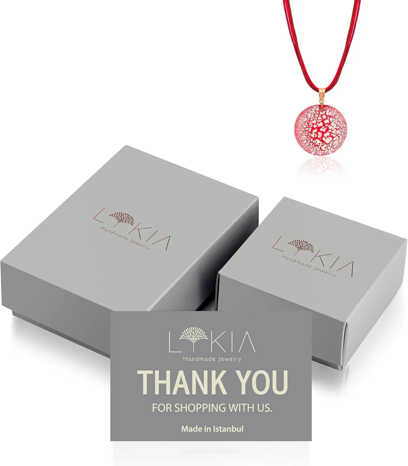 LYKIA Venetian Murano Glass Necklaces Earrings Bracelets | 100% Handmade & 100% Unique | Pendants | Earrings | Protection | Positive Energy | Balance | Jewelry | Comes with Beautiful Gift Box