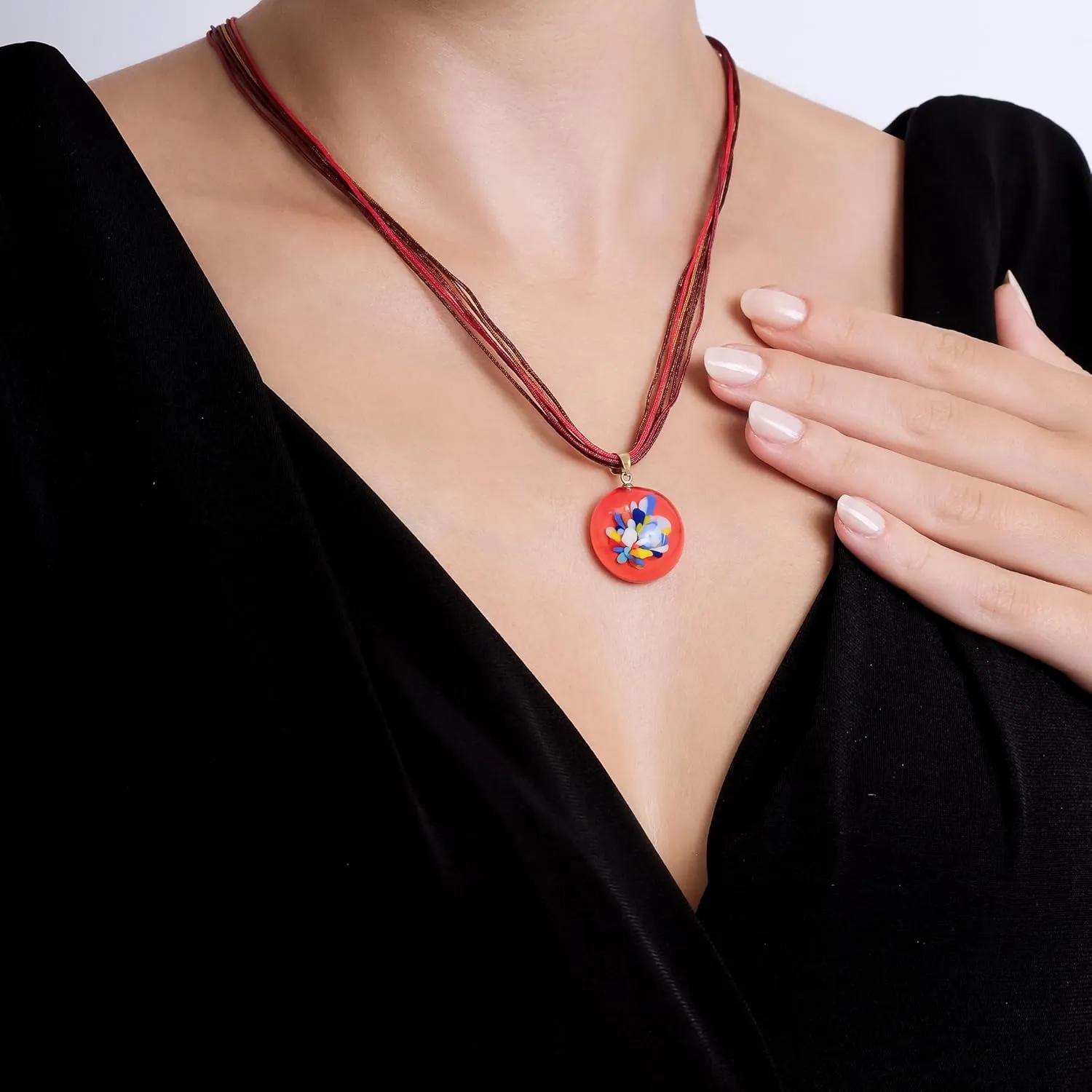 LYKIA Venetian Murano Glass Necklaces Earrings Bracelets | 100% Handmade & 100% Unique | Pendants | Earrings | Protection | Positive Energy | Balance | Jewelry | Comes with Beautiful Gift Box