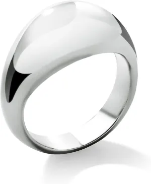 Me&Hz Chunky Rings for Women, 18K Gold Plated Simple Dome Statement Ring, Stackable Thick Band, Silver Gold Plated Minimalist Signet Ring, Size 5 to 10