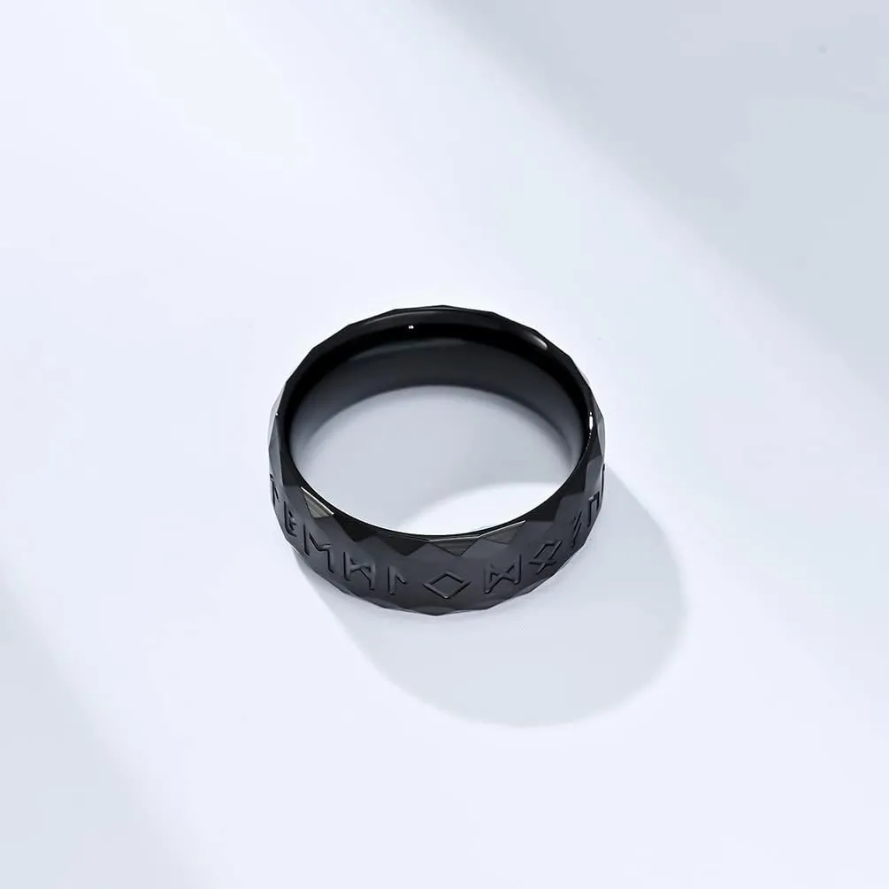 Men's Viking Rings Ring Stainless Steel Gold/Silver/Black/Retro Silver Runes Norse Nordic Wedding Bands Ring for Men size 8-12
