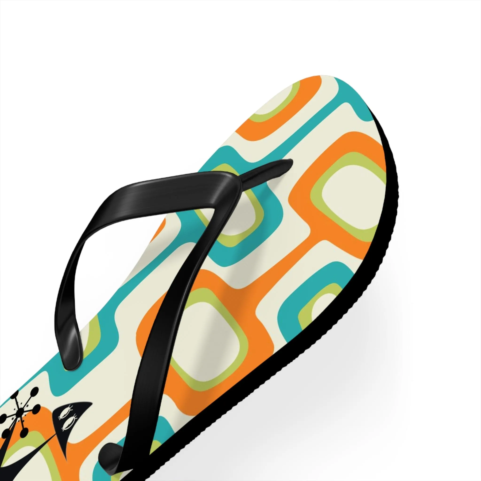 Mid Mod, Summer Retro Geometric, Atomic Kittie,  Fun Funky Flip Flops
