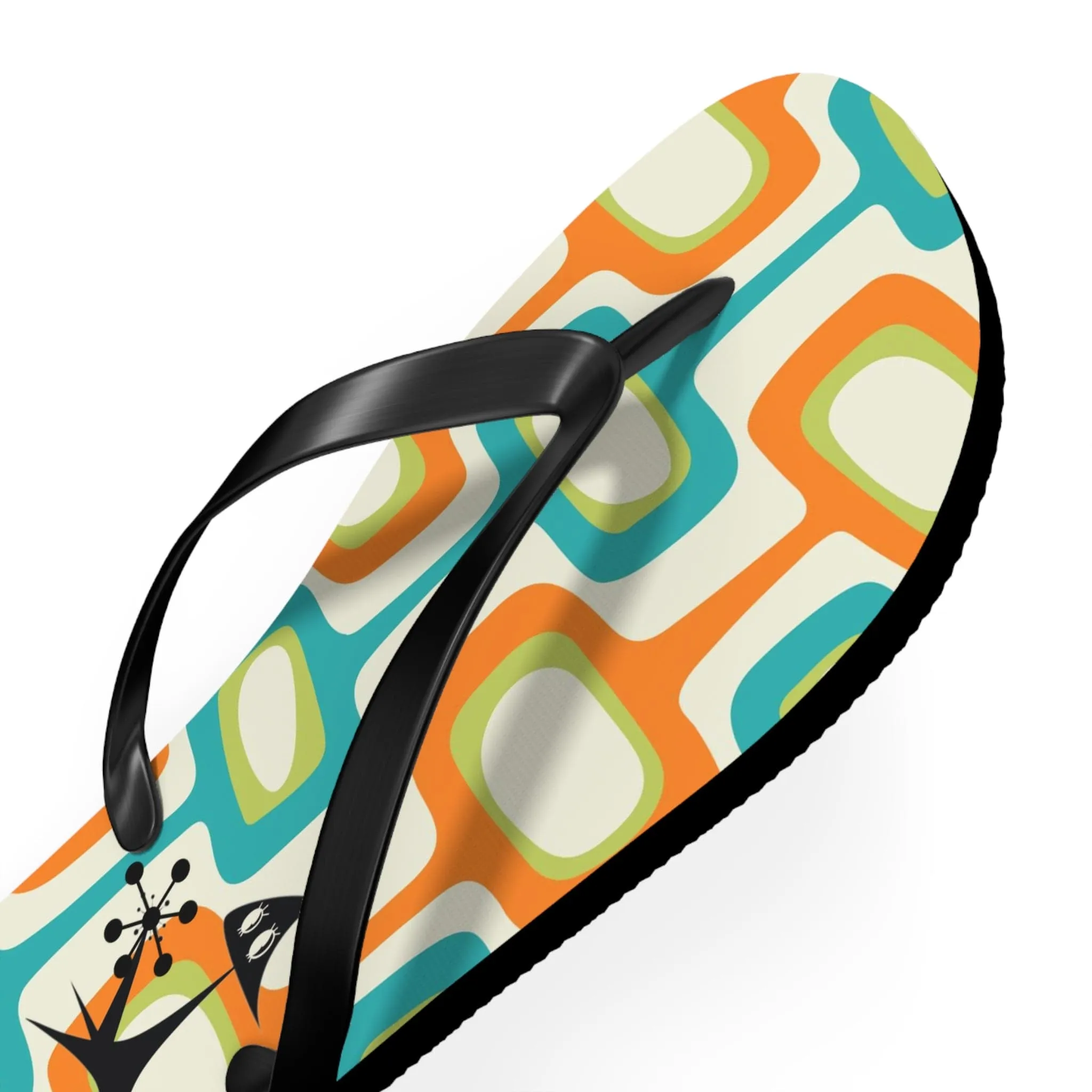 Mid Mod, Summer Retro Geometric, Atomic Kittie,  Fun Funky Flip Flops