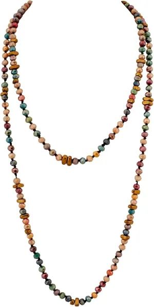 MINACHI Colorful Seed Beaded Necklace, Reflective Glass Beads, Bohemian Vintage Chunky Costume Jewelry for Women