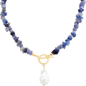 MINACHI Stone Necklace, Imitation Pearl Pendant, Bohemian Stones, Women's Fashion Jewelry