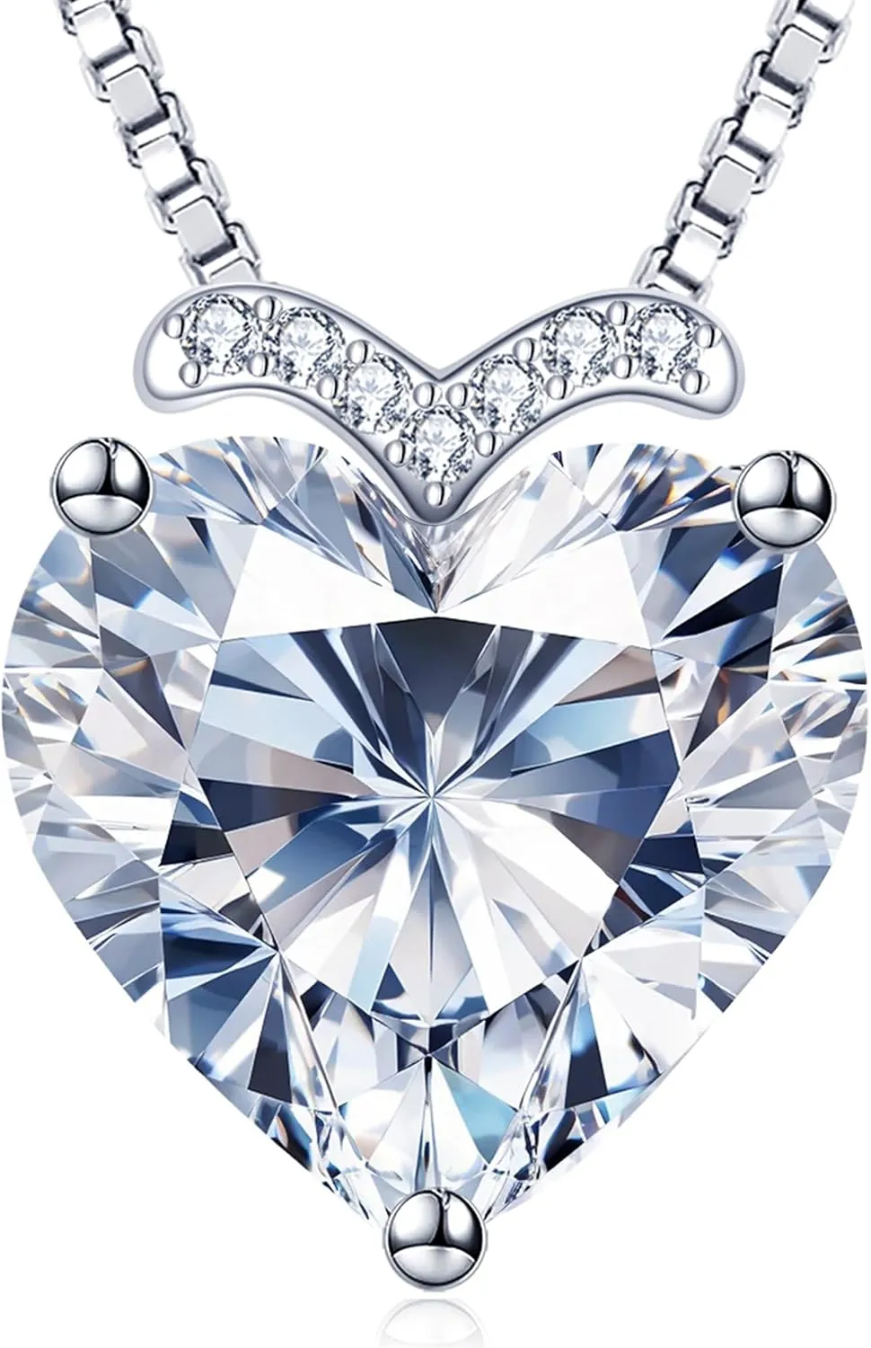 Moissanite Heart Pendant Necklaces for Women, 2-5 Carat Moissanite Sterling Silver Gold Plating Necklace, Ideal Anniversary Present or Birthday Jewelry Gifts for Mom Wife Her Girlfriend