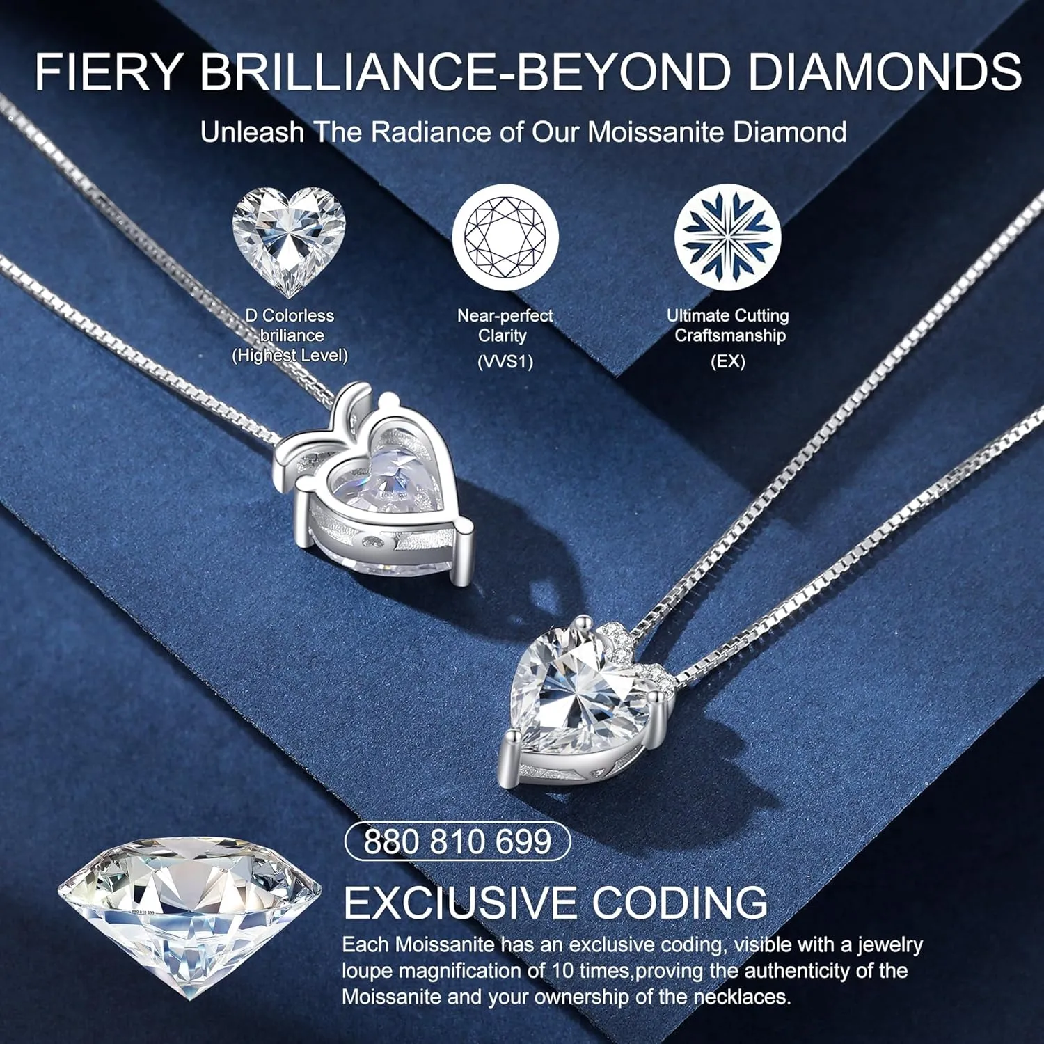 Moissanite Heart Pendant Necklaces for Women, 2-5 Carat Moissanite Sterling Silver Gold Plating Necklace, Ideal Anniversary Present or Birthday Jewelry Gifts for Mom Wife Her Girlfriend