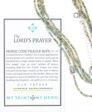 My Saint My Hero Morse Code Prayer Rope Necklaces  Handcrafted Spiritual Jewelry - Unique Wearable Blessings With Prayers Encoded in Morse Code