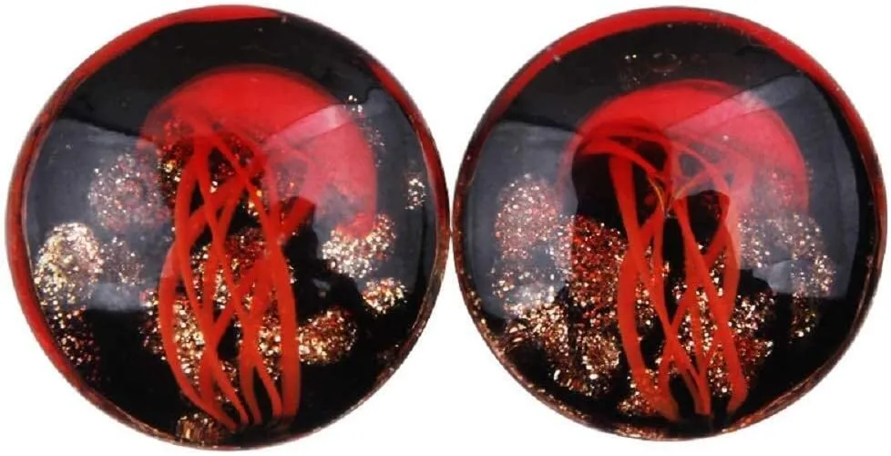 NewZenro Glass Ocean Jellyfish Color Ear Plugs Gauges Tunnel Expanders Stretcher Unique Earrings Double Flared Piercings Body Jewelry Blue Red Set