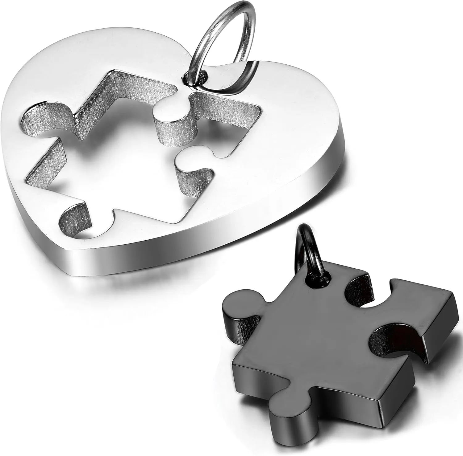 OIDEA Couple Puzzle Necklace Relationship Unique Jewelry Gifts for Girlfriend Boyfriend Wife Husband