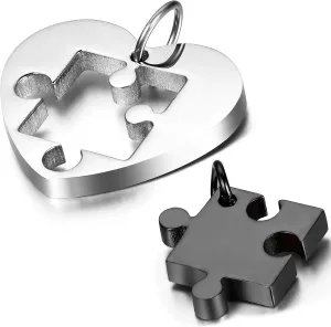OIDEA Couple Puzzle Necklace Relationship Unique Jewelry Gifts for Girlfriend Boyfriend Wife Husband