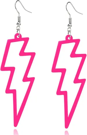 ONLYJUMP Acrylic Exaggerated Lightning Earrings Statement Punk Retro Geometric Delicate Neon Personalized Earrings Accessory Jewelry for Women