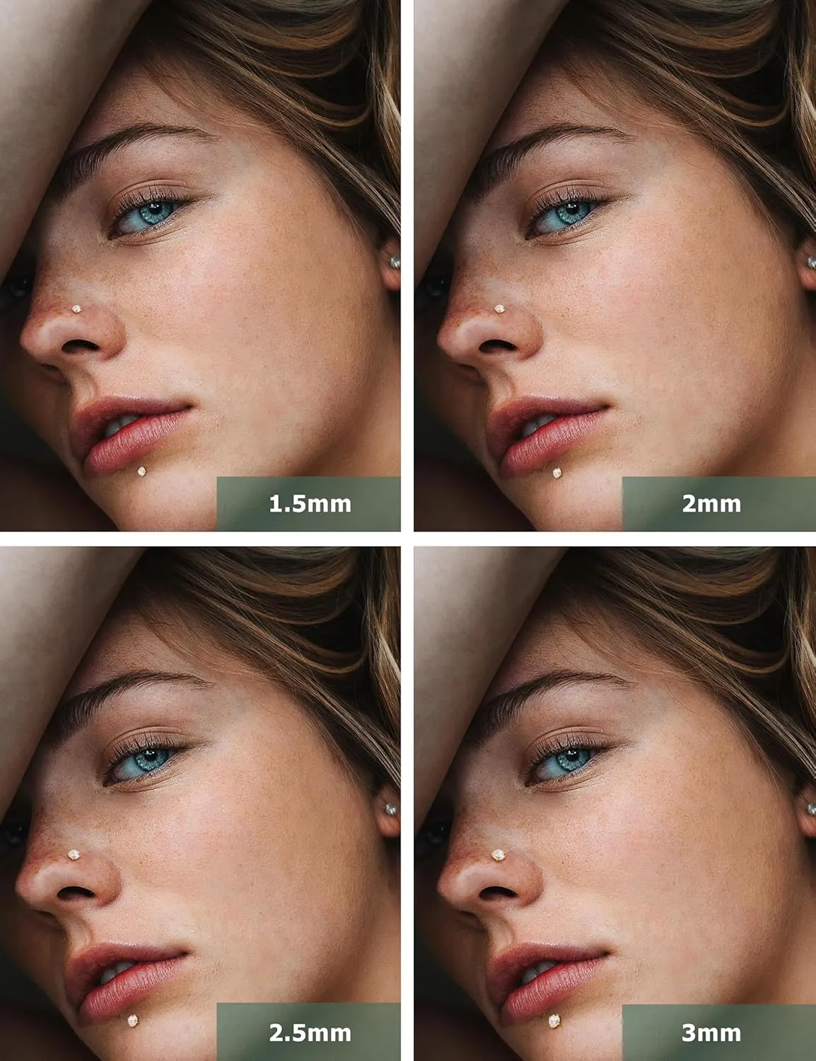 ORAZIO 18g 20g 22g Nose Rings Hoops for Women Corkscrew L Shape Nose Rings Studs Hypoallergenic Surgical Stainless Steel Nose Ring Gold Small Cute Piercing Jewelry 1.5mm 2mm 2.5mm 3mm Diamond CZ 12Pcs