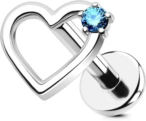 OUFER Heart Helix Earrings, G23 Solid Titanium Flat Back Stud Earrings 16G Internally Threaded Dainty Helix Cartilage Tragus Piercing Jewelry for Women Men