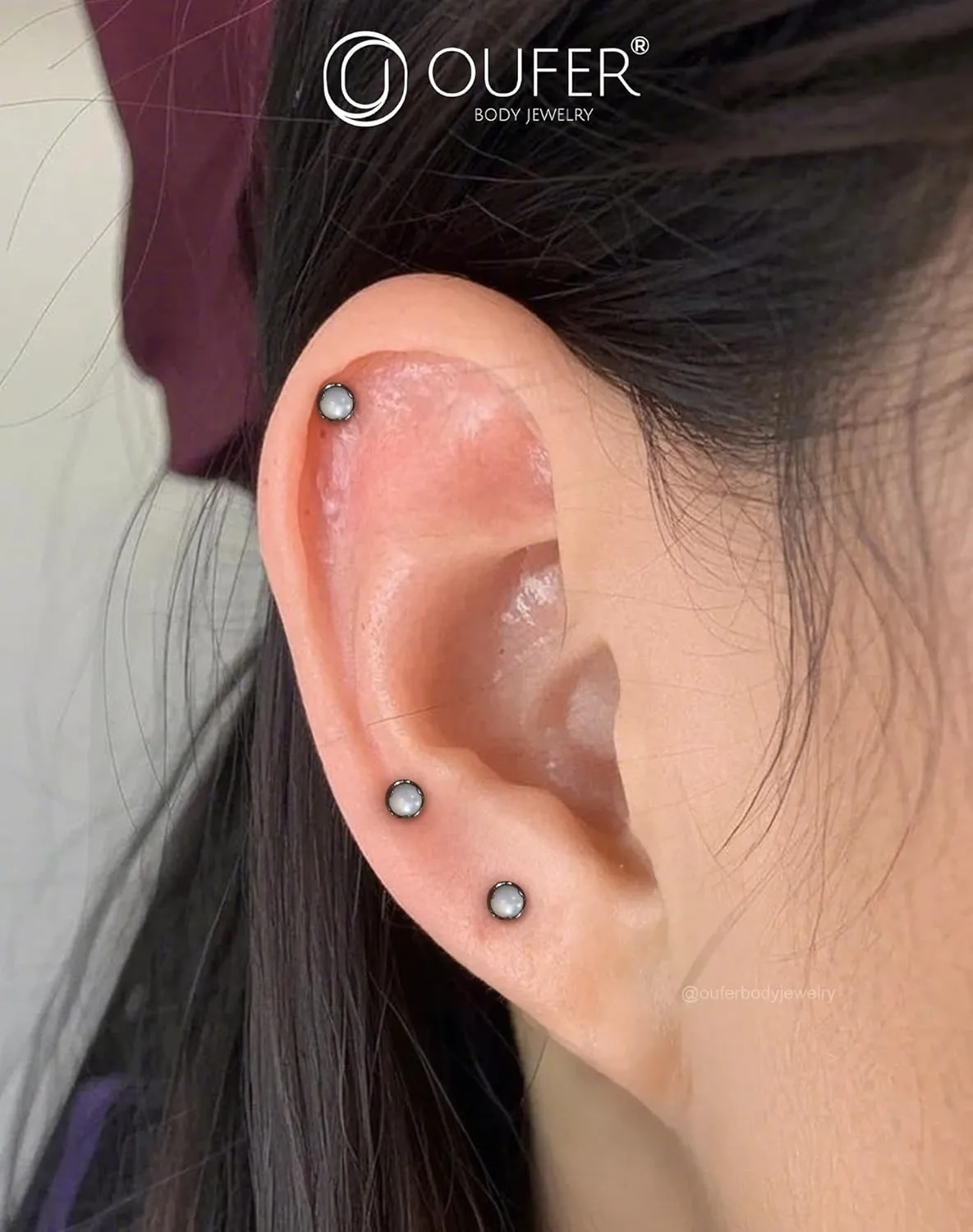 OUFER Helix Piercing Jewelry, G23 Solid Titanium Flat Back Earring Studs 16G Internally Threaded Dainty Helix Cartilage Tragus Piercing for Women Men