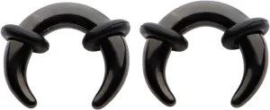 Pair Black Steel Pinchers for Ears 00g 0g 1g 2g 4g 6g 8g 10g 12g 14g Ear Plugs Tunnels Tapers Horseshoes Gauges Stretched Gauged Septum