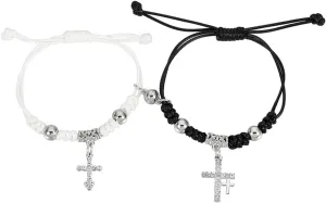 Pingyongchang Couple Matching Bracelets Set, Valentines Long Distance Relationship Gifts Star Y2k Pentagram Bohemian Handmade Braided Adjustable Drawstring Friendship Promise Gift For Women Men
