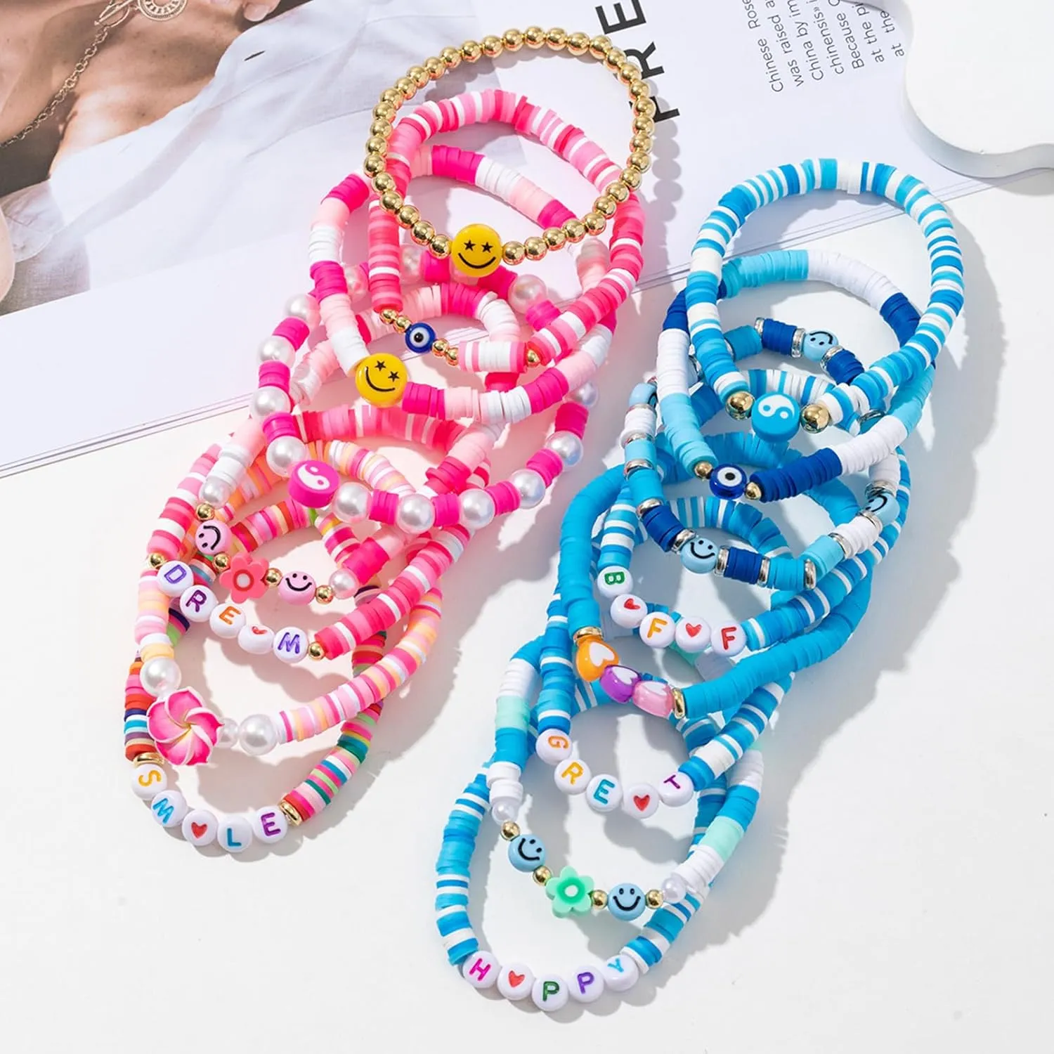 Preppy Heishi Surfer Friendship Bracelets for Women