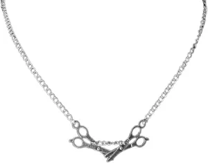 Punk Scissors Pendant Necklace for Women Men Unique Dainty Hair Stylist Two Scissor 3D Charm Choker Necklaces Tiny Adjustable Chain Vintage Steampunk Fashion Jewelry Tailor Seamstress Gifts
