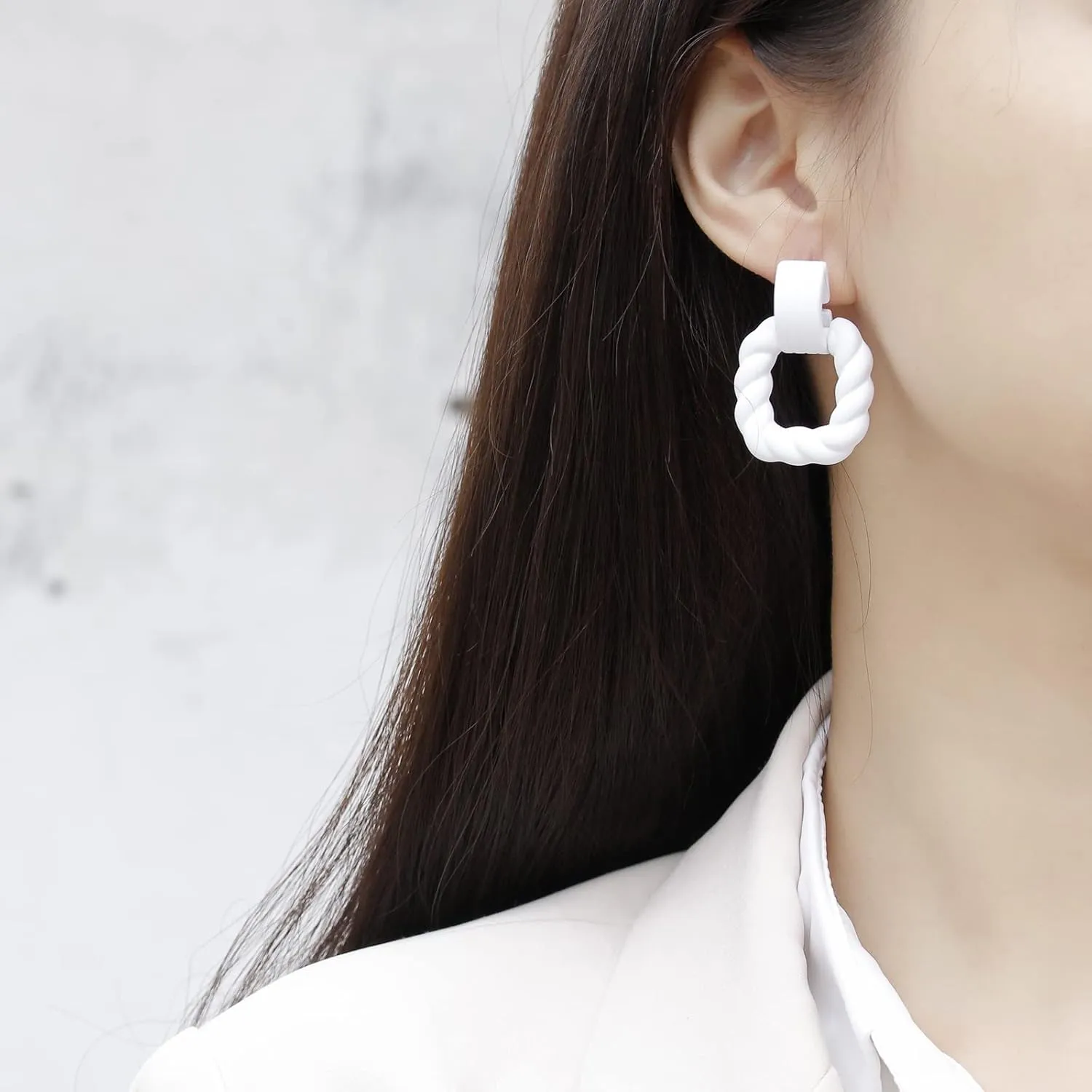 Rectangle Earrings for Women, Acrylic Square Earrings Twisted Geometric Statement Jewelry