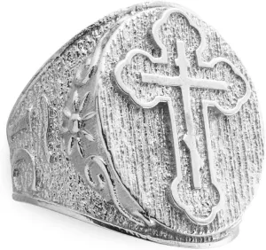 Religious Jewelry Men's Bold 925 Sterling Silver Celtic Cross Trinity Knot Ring