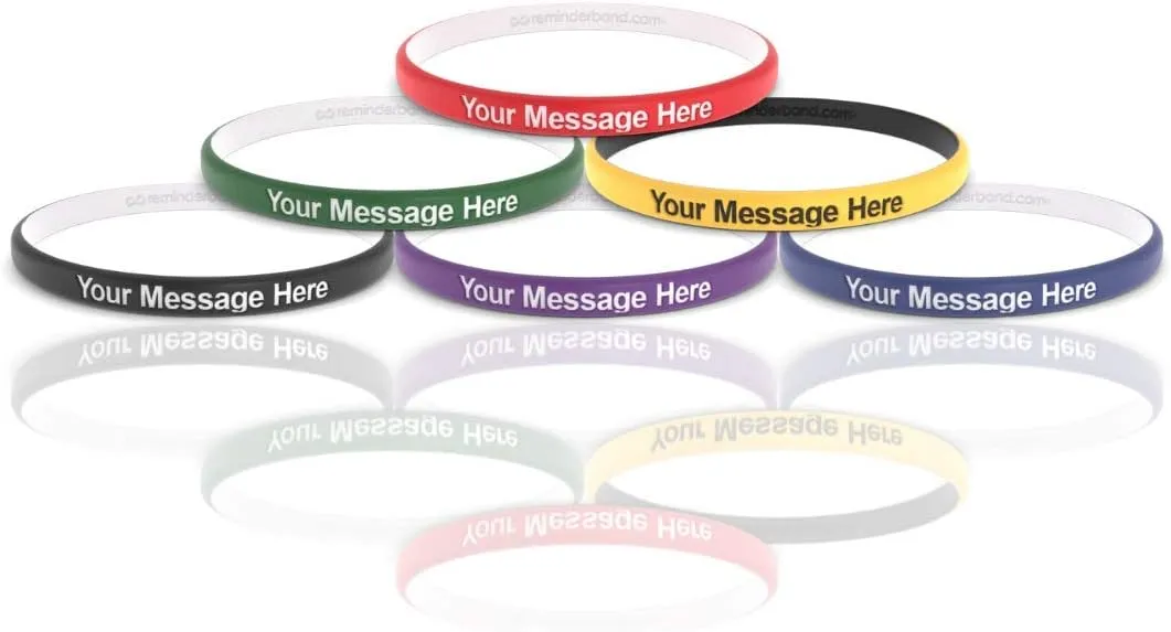 Reminderband Custom Rubber Bracelets - Thin Luxe Wristbands