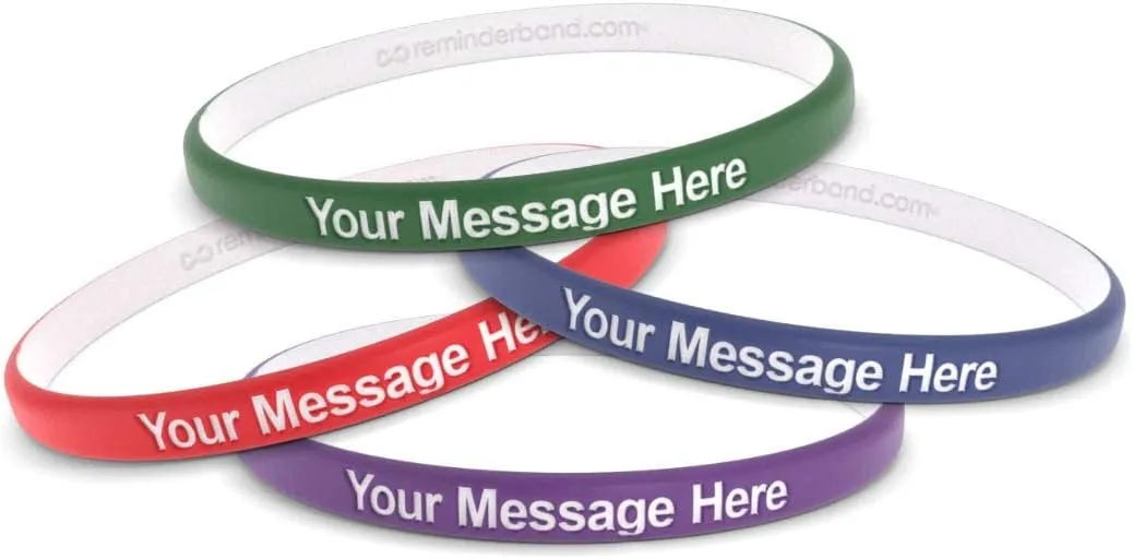 Reminderband Custom Rubber Bracelets - Thin Luxe Wristbands