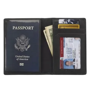 RFID Blocking Leather Passport Case ID Card Holder Travel Wallet Lewis N. Clark