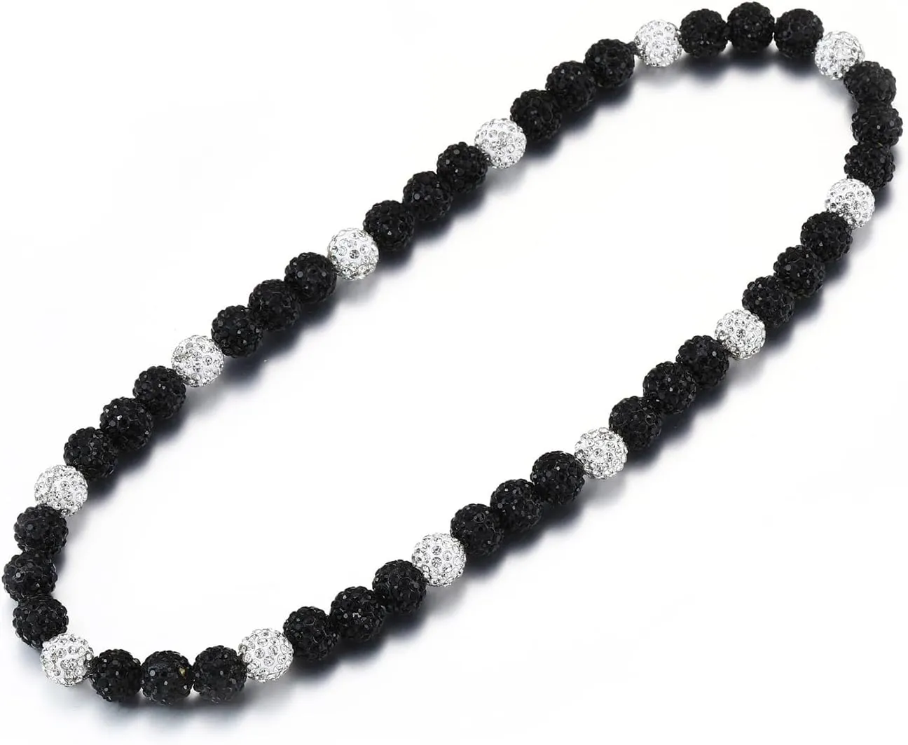 RWQIAN Baseball Beaded Necklace for Men Boys, Bling Drip Chains Inspired Accessory With Diamond Rhinestone Discoball, Jewelry Making Gift for Baseball Team Athletes