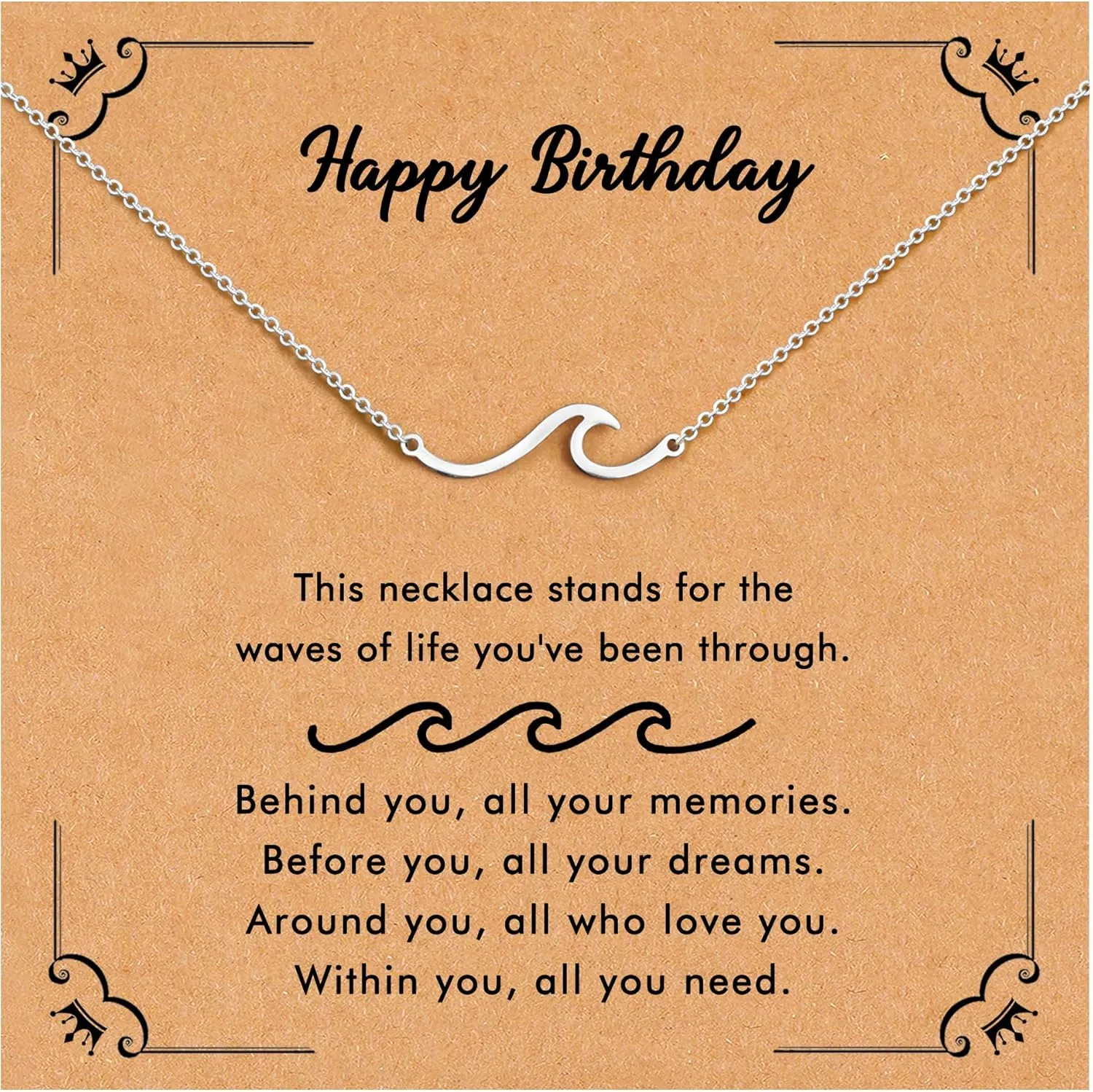 RZKING Birthday Gifts For Women, Dainty Wave Necklace Unique Gifts For Women, Birthday Necklace For Women Friend Sister Daughter Mom Granddaughter Grandma Nana...